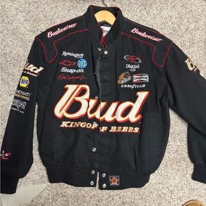 Chase Authentics Black Budweiser Racing Bomber Jacket